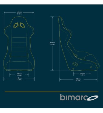 Fotel Bimarco Cobra Pro FIA Niebieski / 3D MESH